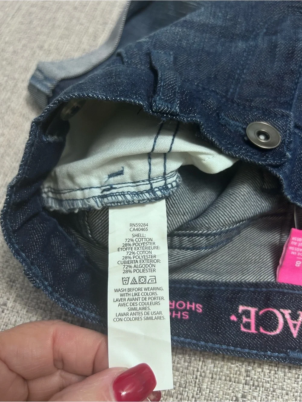 The Children’s Place Dark Blue Cuffed Denim Shorts. NWT Size 8